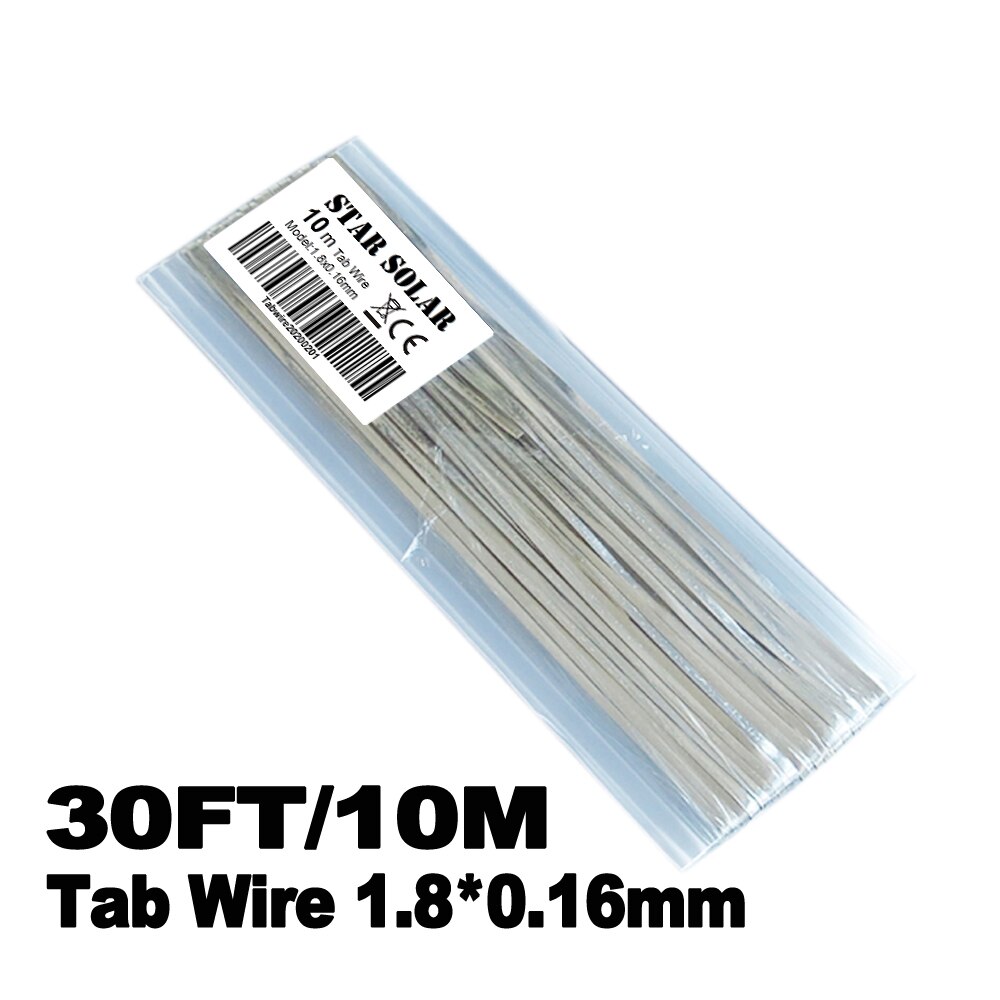 Tabbing wire for solar cell 30 60 ft 1.8mm x 0.16mm PV Ribbon Interconnector Bus bar copper wire for panel solar diy 10 20 m: 10m