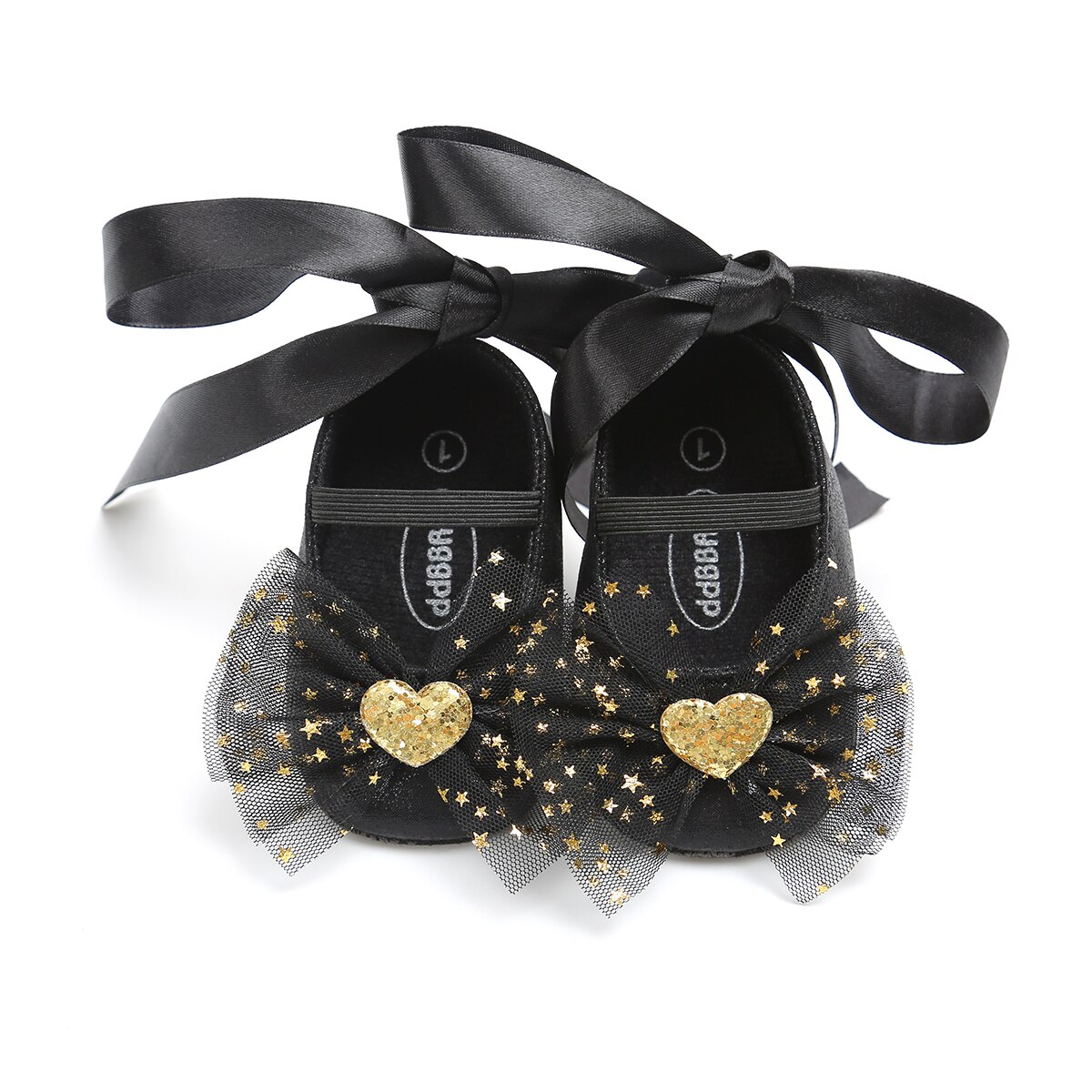 Lovely Princess Toddler Baby Girls Crib Shoes Shoes Sequined Bow Floral Slip On Lace Toddler Baby Shoes Prewalker 0-18M: Black / 7-12 Months
