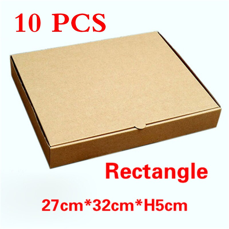 1PCS/10PCS Disposable pizza box 4-14inch pizza Carton Pizza paper box Packing Box Takeaway Kraft Square Packaging Boxes Food box