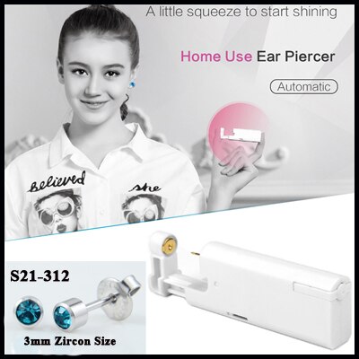 2 pièces oreille clou pistolet jetable aseptique ménage oreille Piercing pistolet Portable oreille Piercing pistolet groupe stérilisé oreille Piercing unité: S21-312