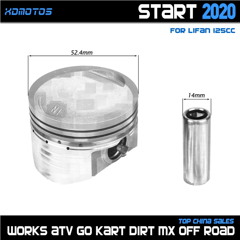 Motorfiets 52.4Mm Zuiger 14Mm Pin Voor Lifan 125 LF125 125cc Lucht Olie Cooling Horizontale Motor Dirt Pit Bike atv Quad Aap