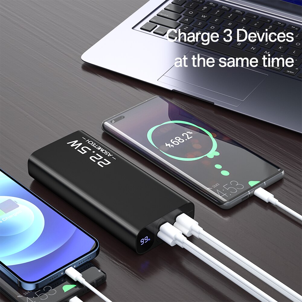 Power Bank 20000mAh Portable Charger 22.5W QC3.0 SFC PD USB Type C Fast Charging PowerBank 20000 mAh for iPhone External Battery