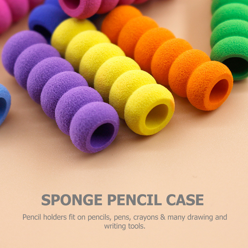 40pcs Children Writing Aid Grips Supple Pencil Gripers Pen Sleeves Finger Protection Covers