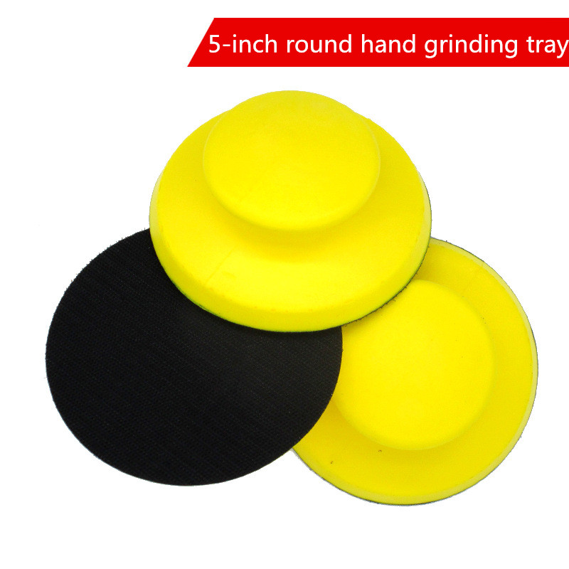 Almohadilla de lijado manual de 3/4/5 pulgadas, herramientas abrasivas sin polvo, bloque de lijado de espuma, bucle de gancho, herramientas de acabado de pulido: 5 inch