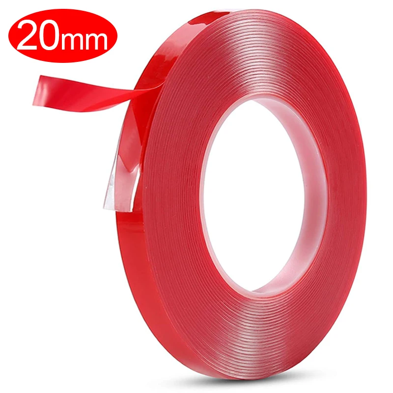 Cinta de doble cara Ultra fuerte de 6/3M, espuma acrílica transparente, cintas adhesivas sin rastro, pegatinas fijas de pared impermeables reutilizables: Oro / 3M