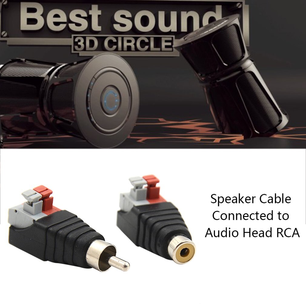 Speaker Wire Cable to Audio Male RCA Connector Adapter Jack Plug For Multimedia Male RCA Connector Adapter