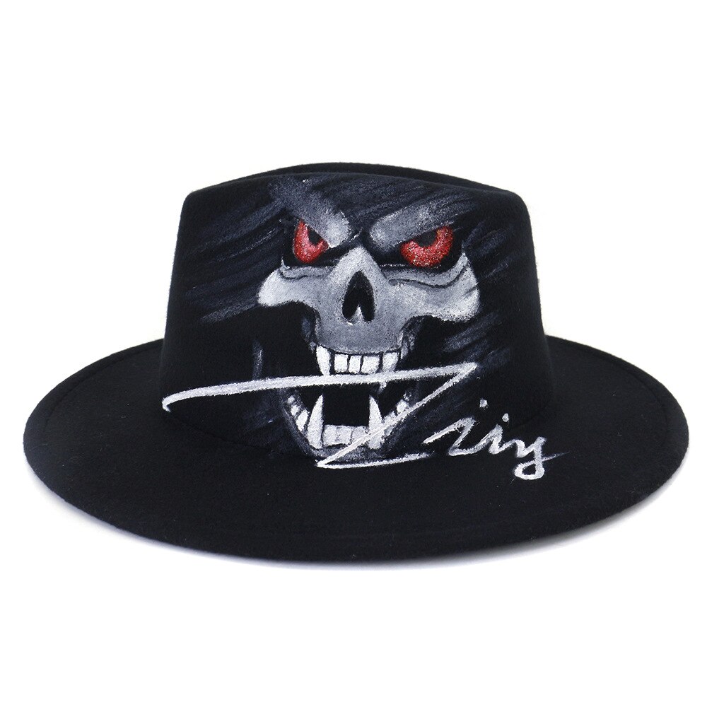 Vrouwen Brede Rand Herfst Fedora Hoed Vilten Hoeden Vintage Afdrukken Kerk Winter Vrouwen Hoeden MZ14: 11