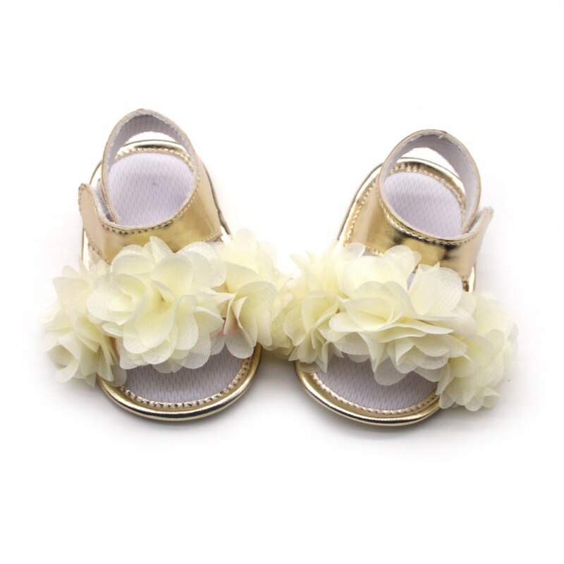 Flowers Girls Sandals Newborn Baby Girls Shoes Summer Big Flowers Toddler Sandals Princess Shoes Cloth Cotton