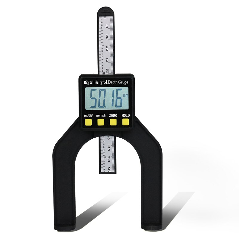 Digital Depth Caliper Height Gauge Digital Tread Depth Gauge LCD Magnetic Self Standing Aperture 0-80mm: ruler