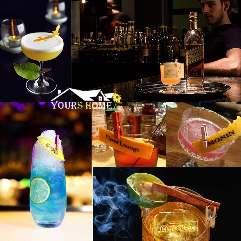 4 st fruktcocktailplockpinne dekorativ liten klämma cocktail dekorativ pin fast cocktailklämma barverktyg 13 färger barware