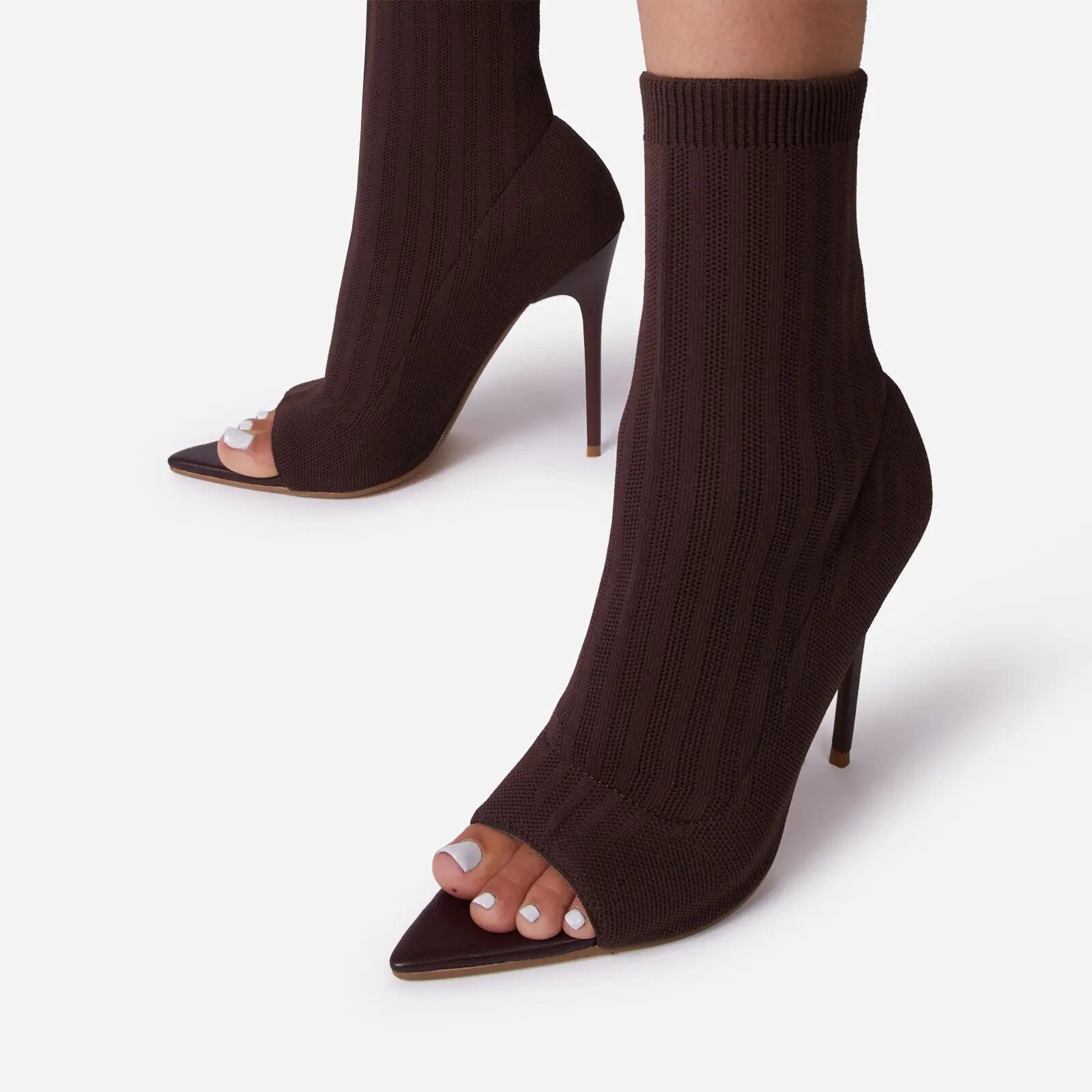 Bottes à talons hauts pour femme, chaussures de gladiateur, à bout ouvert, de soirée, de mariage, à la , collection automne