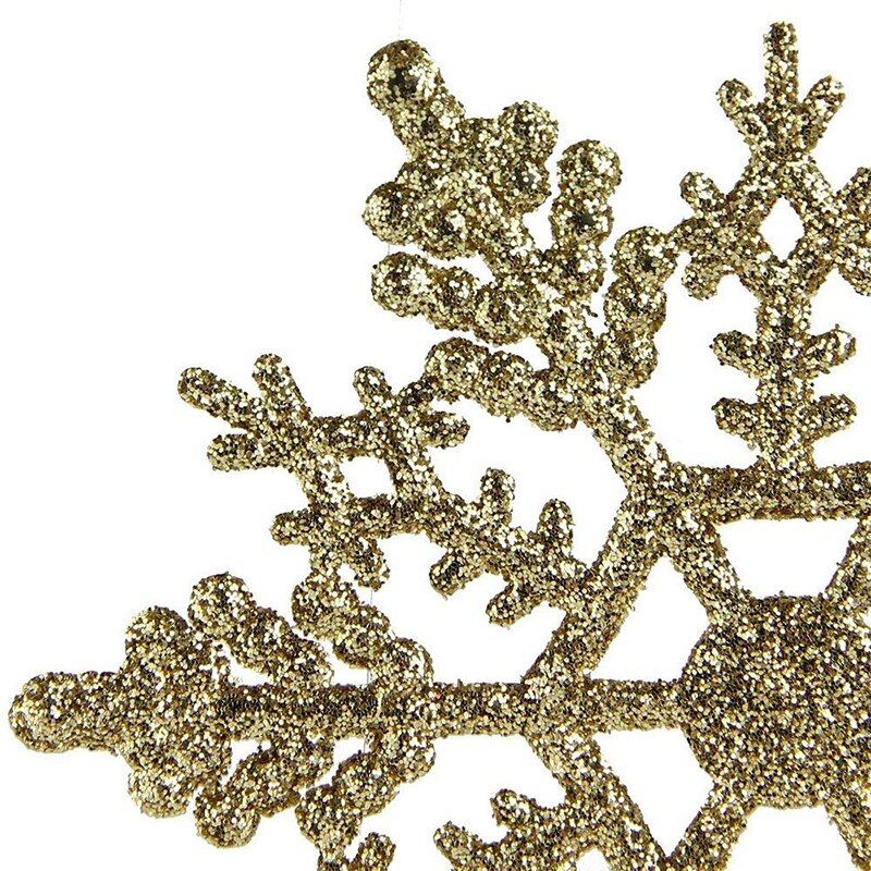 12 Pcs Kerst Sneeuwvlokken, 4.0 Inch Glitter Sneeuw Vlok Ornamenten Voor Xmas Nieuwjaar Thanksgiving Day Party Decor