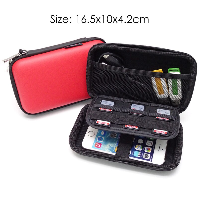Mini Rits Digitale Opbergtas Waterdichte Reizen Eva Case Voor Oortelefoon, Datakabel, Lader, draagbare Gadget Pocket Pouch: 4