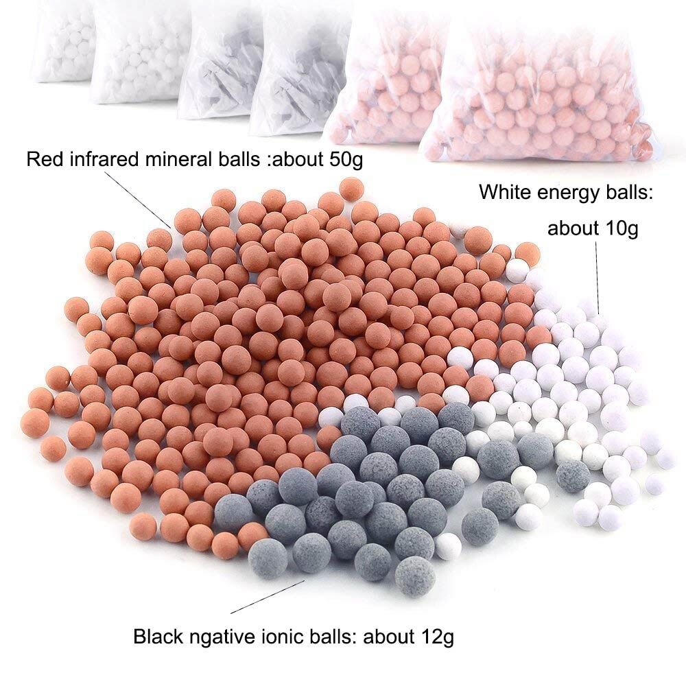 Zloog 3 Function SPA Handheld Shower Head Water Saving Rainfall Filter Shower Head High Pressure with tourmaline balls: Negative ion balls