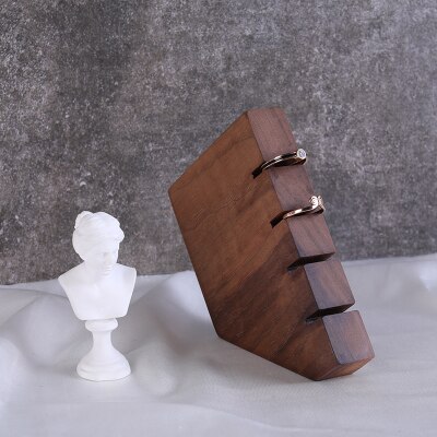 Ketting Buste Massief Houten Zwarte Walnoot Hanger Ketting Display Houder Oorbellen Ring Display Stand Massief Houten Ketting Showcase: 3