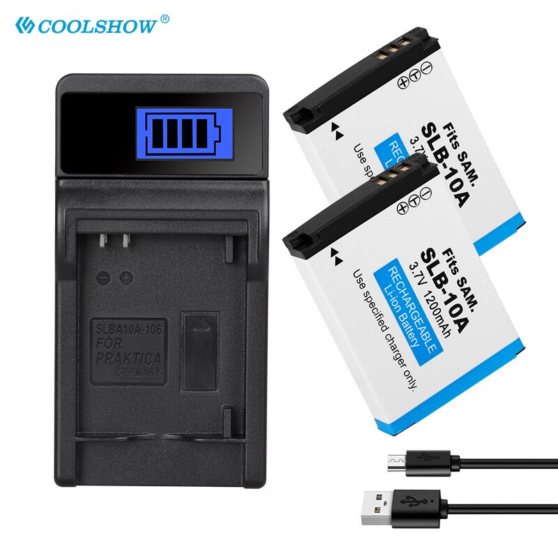 Batteria della macchina fotografica di SLB-10A SLB 10A 1200mAh per le batterie di Samsung PL50 60 65 800 SL820 WB500 WB550 HZ10W esso100 L100 L110 L200 L210