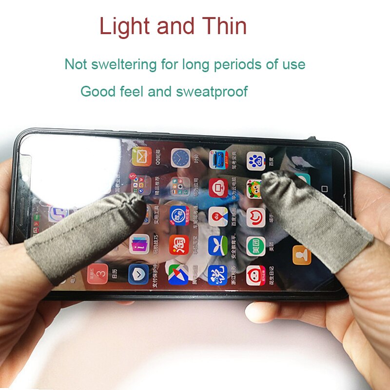 Fingersleeves för surfplatta iphone ipad android telefon pekskärm fingertoppar handskar för spel svettsäkra andas