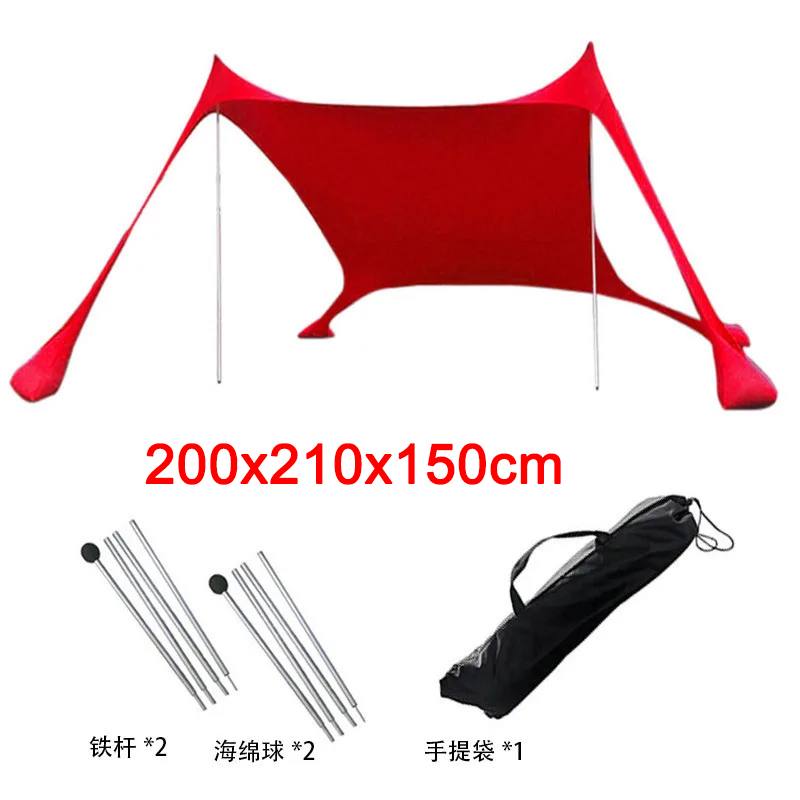 Toldo portátil para tienda de playa, sombrilla emergente, resistente a los rayos UV, tienda de campaña a prueba de viento y protector solar, refugio solar, dosel para jardín y casa
