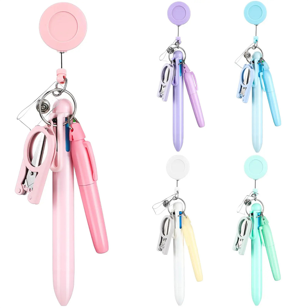 Retractable Scroll Style Hooks Scalable Ballpoint Pen School Hospital Student Nurse Ball Pen with Buckle Clip Nurse's Day