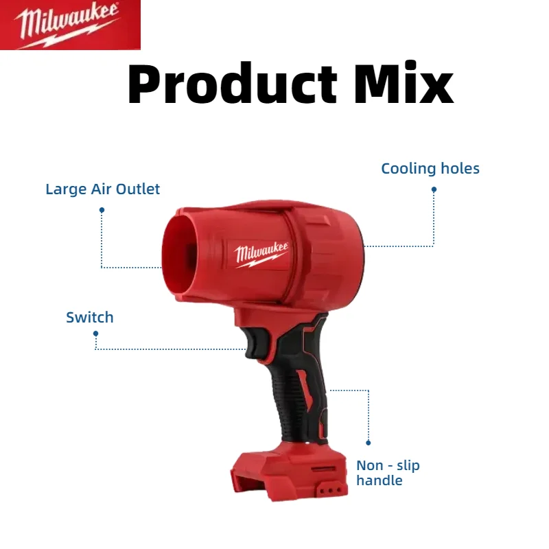 Milwaukee 30000RPM Cordless Turbo Fan Handheld Violent Fan Brushless Air Blower Dryer 20V Rechargeable Dust Blowing Tool