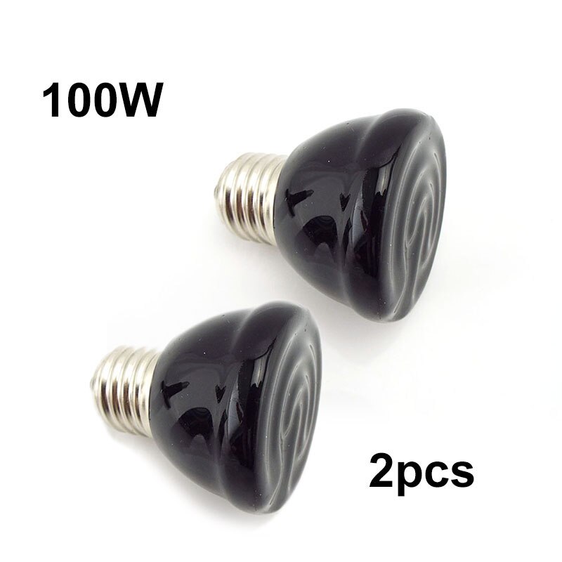 2pcs 220V Pet Reptile Heat Lamp turtle warm light Kit Clip holder E27 Holder Heating Lamp Tortoises Basking lighting C1: 2pcs 100w bulb
