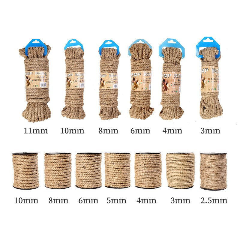 Natural Jute Hemp Rope Natural Jute String Twine Craft Rope for DIY Wrapping Gardening Parcel Packing and DIY Craft