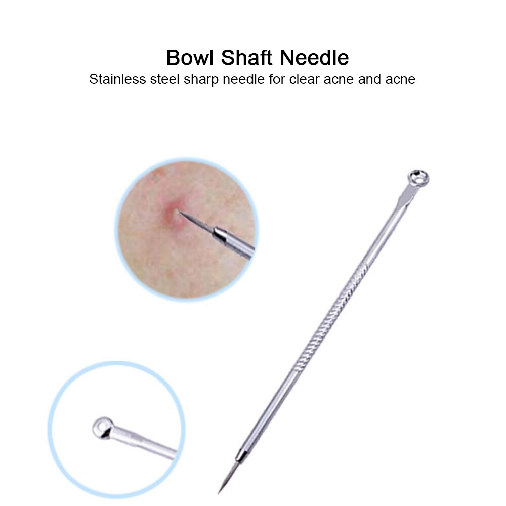 9 stuks roestvrijstalen mee-eterverwijderaar voor puistjes, acne-naaldclip, dubbele poriënverwijderaar, acne-plagende acne, pijnlijke gezichtshuid, schoonheidsset