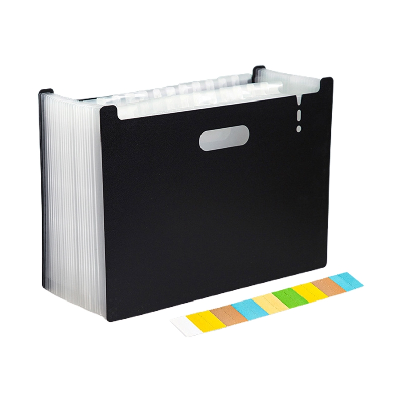 Expandable Accordion Folder A4 File Folder Max 2000 Sheets for School Office: Black