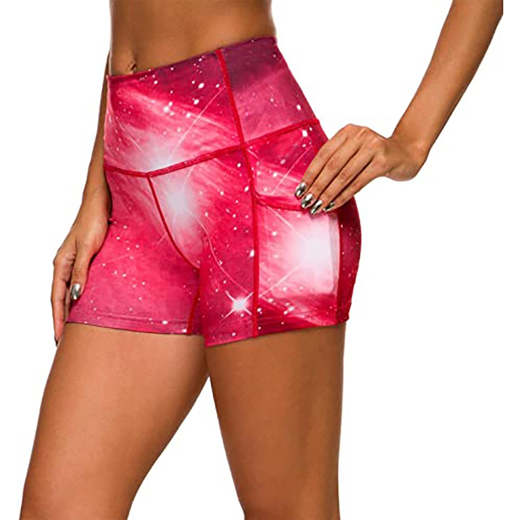 Hoge Taille Gym Leggings Yoga Shorts Gradiënt Print Pocket Gym Shorts Voor Vrouwen Ademend Hoge Elasticiteit Korte Deportivo Z2: 4 / XXL