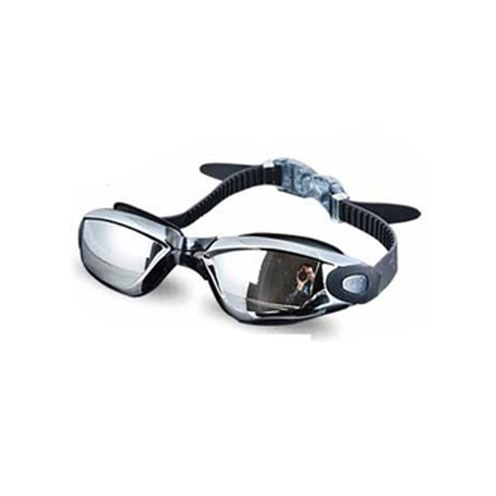 Galvanisering uv vandtæt anti-tåge badetøj briller svømning dykning vandbriller gafas justerbare svømmebriller kvinder mænd: Sort