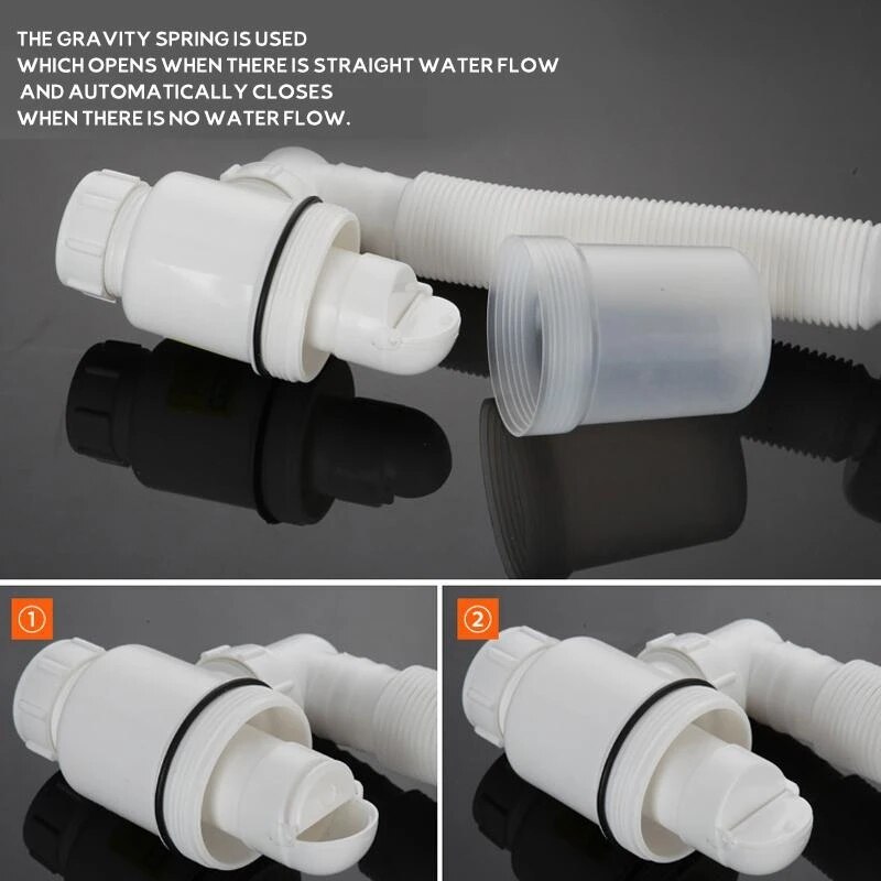 Deodorant Sewer Drain Pipe Expandable Flexible Bathroom Sink Drain Pipe For Wash Basin Sink