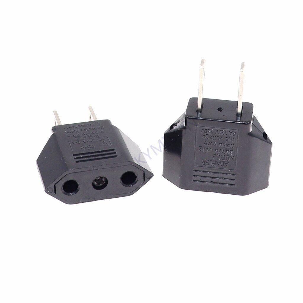 2pcs/lot 6A Universal Travel Power Plug Adapter EU EURO to US USA Adaptor Converter AC Power Plug Adaptor Connector EU to US
