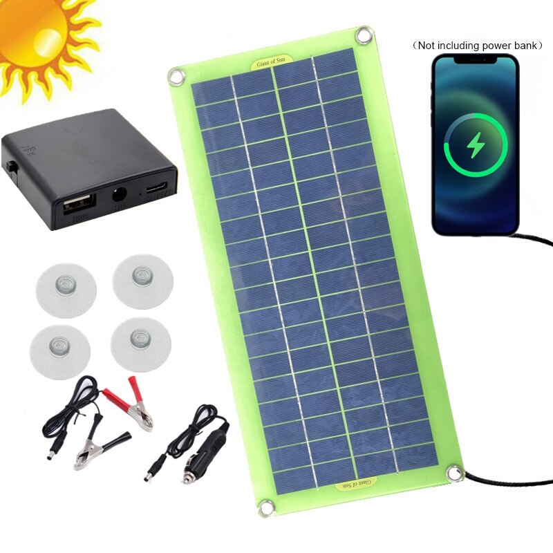 High Efficiency Solar Panel Portable 100W 12V 5V for Phone Car, Flexible Solar Panel Car Outdoor Emergency Charging