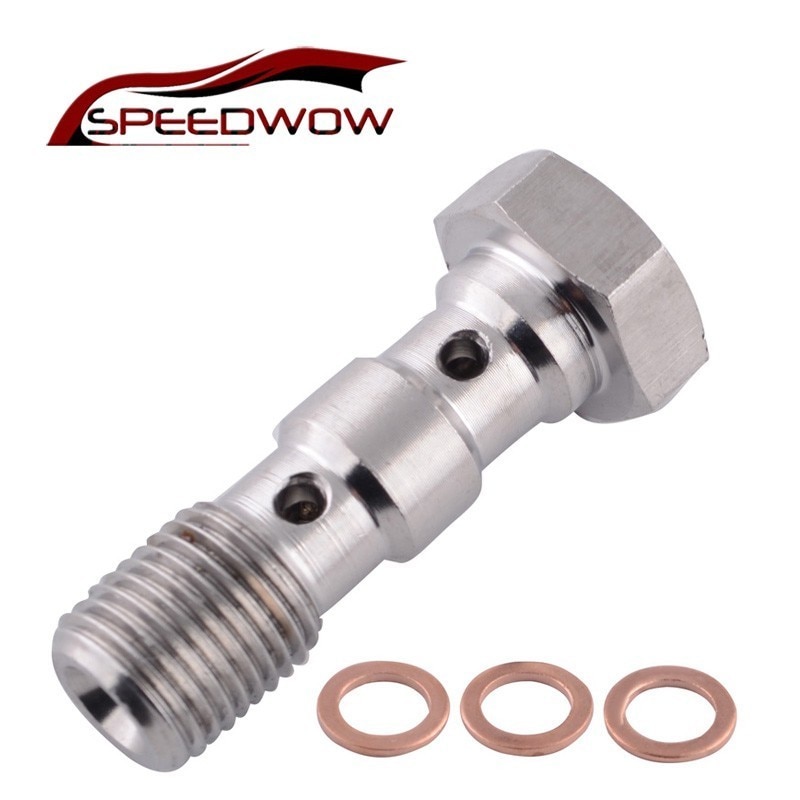 Speedwow motorcykel dubbel banjo bult skruv  m10 x 1.0 pitch för brembo bromsslang linje huvudcylinder för ktm ducati triumph