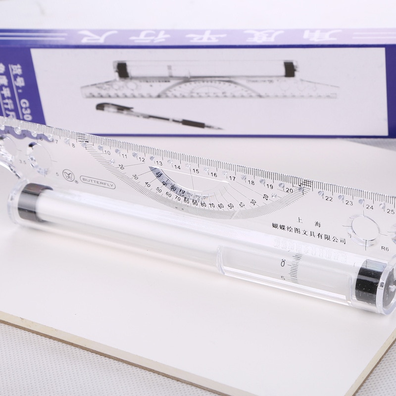 Rolling Parallel Ruler 30 cm Protractor Technical Drawing Examination