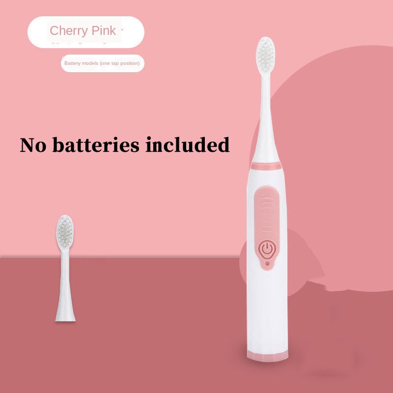 Sonic Electric Toothbrush Adult Timer Brush USB Charger Rechargeable Tooth Brushes Battery model/Replacement Heads Set: pink