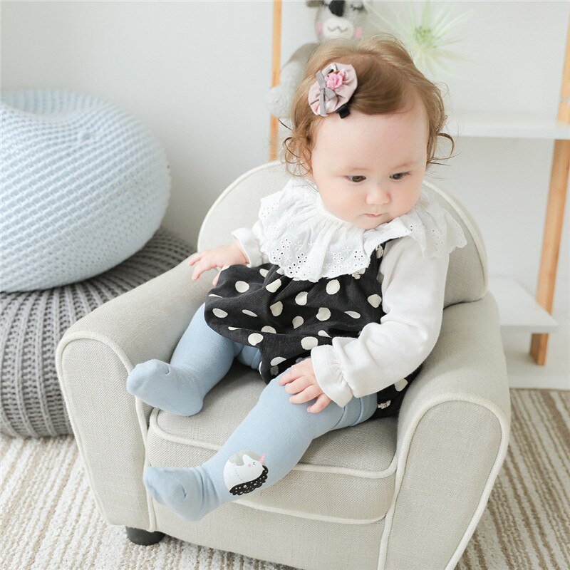 Korean style Baby Unicorn Tights Toddler Big PP pants Spring Autumn Warm Leggings For Infant Clothings Kids Baby Pink Stockings