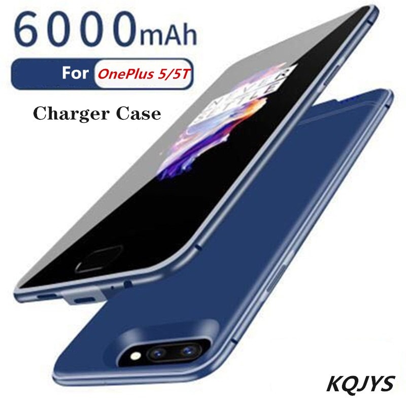 KQJYS 6000mAh External Mobile Charging Power Case for Oneplus 5 Battery Case Power Bank Battery Charger Cases for OnePlus 5T