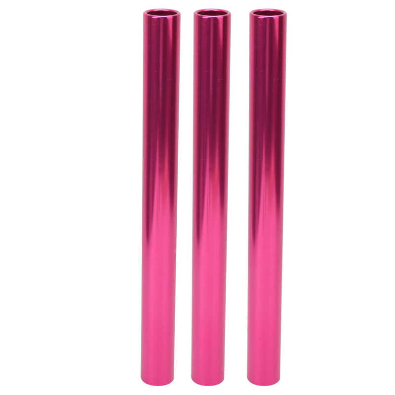 3 pièces D'athlétisme Bâton En Alliage D'aluminium Galvanoplastie Baguettes de Relais D'athlétisme Fournitures: Pink