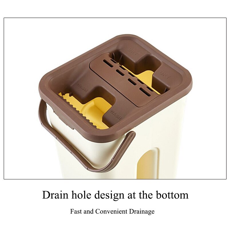 Flat Hand Free Wringing Squeeze Mop with Bucket Floor Cleaning Mop of Microfiber Mop Cloth Wet Dry For Kitchen Tile Wooden Floor