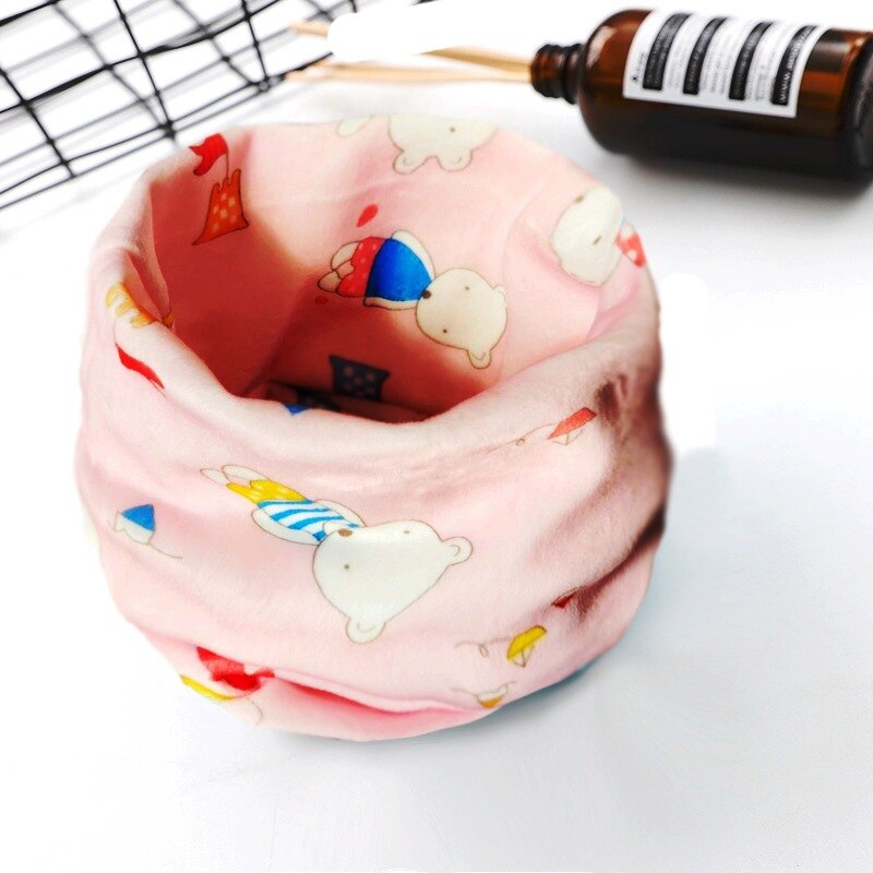 Euerdodo Kinderen Sjaal Kinderen Gezicht Cover Herfst Winter Baby Sjaal Katoen Jongens Meisjes Baby Sjaals Baby Kleding Accessoires: pink bear