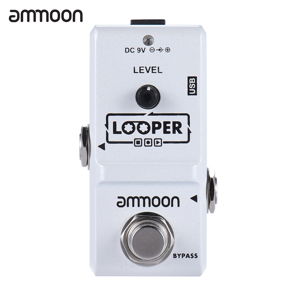 ammoon AP-09 Loop Guitar Pedal Looper Electric Guitar Effect Pedal True Bypass Unlimited Overdubs 10 Minutes Recording: AP-09 White