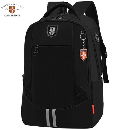 UNIVERSITY OF CAMBRIDGE Children/kids casual school bag books shoulder backpack portfolio For Boys high school grade 3-6: A169 Black