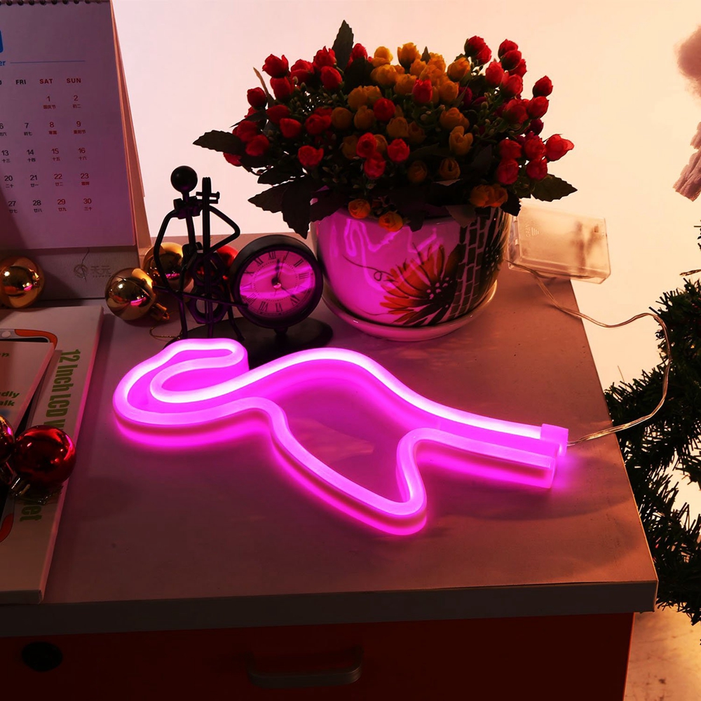 Flamingo Neon Led Decor Light Wall Decor Voor Kerst Verjaardagsfeestje Thuis Led Decoratieve Verlichting Wedding Event Banquet Party