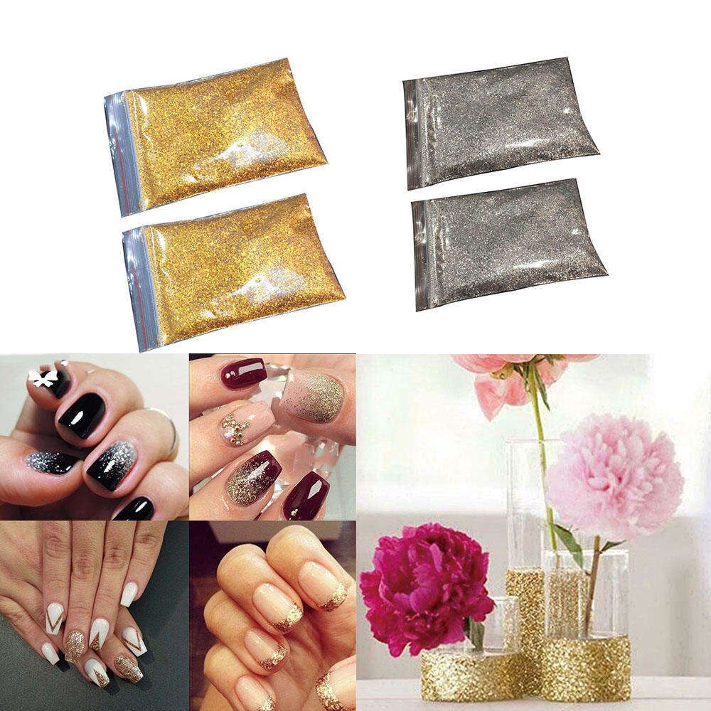 2pcs 50g Sparkle Gold Silver Glitter Bling Tiny Sequin Wedding Party Decoration DIY Luxurious Handicraft Accessories