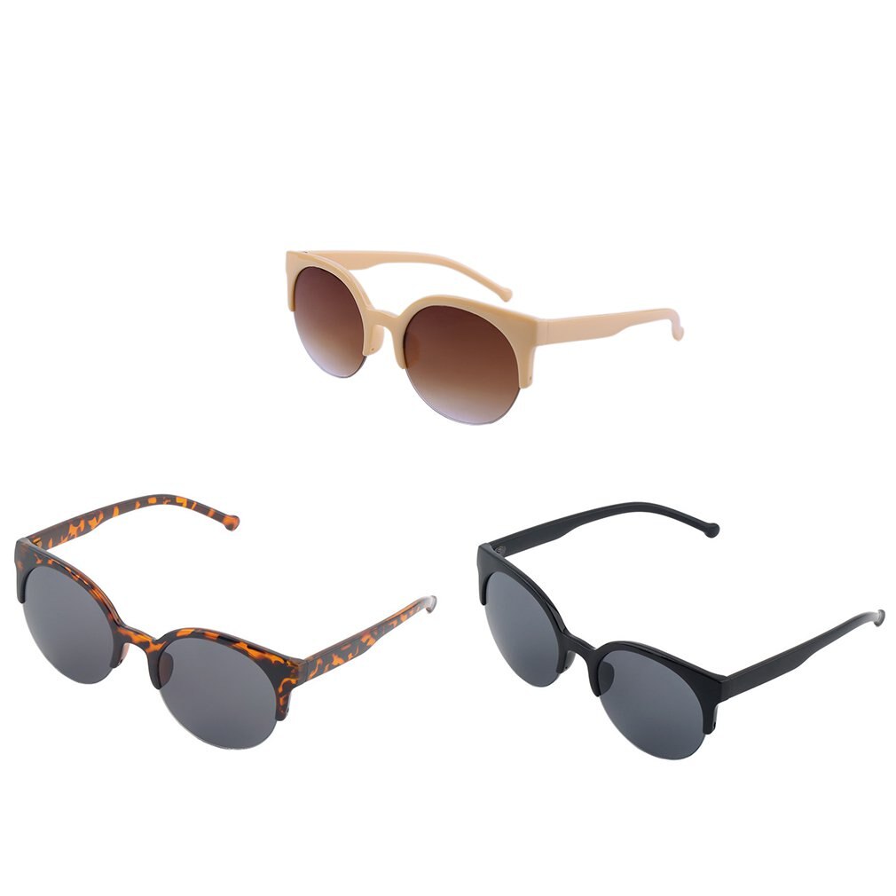 Gafas de sol de a la para hombre y mujer, lentes de sol Unisex con forma redonda, marco circular, clásico, sin montura, para exteriores