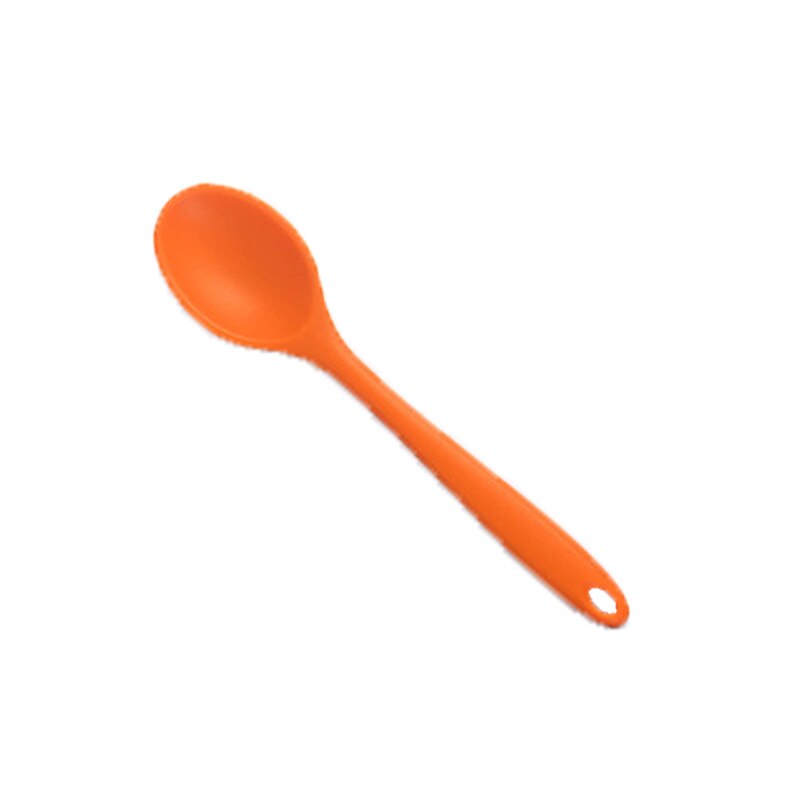 Silikone ske non-stick tilfældig farve høj temperatur ske silikone rustfrit stål padle spiseskeer: B-orange