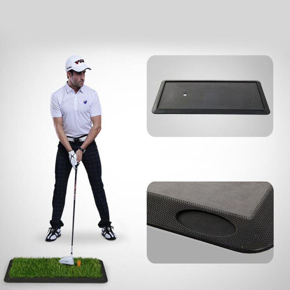 Mini Practice Mat Indoor Realistic Turf Swing Mat Training Aids for Driving Hitting Chipping Putting (47.5x20cm, witho