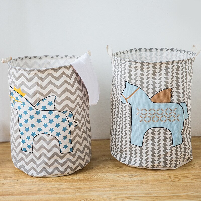 Cotton and linen household storage bucket storage box picking basket storing dirty clothes basket clothes basket folding clothes