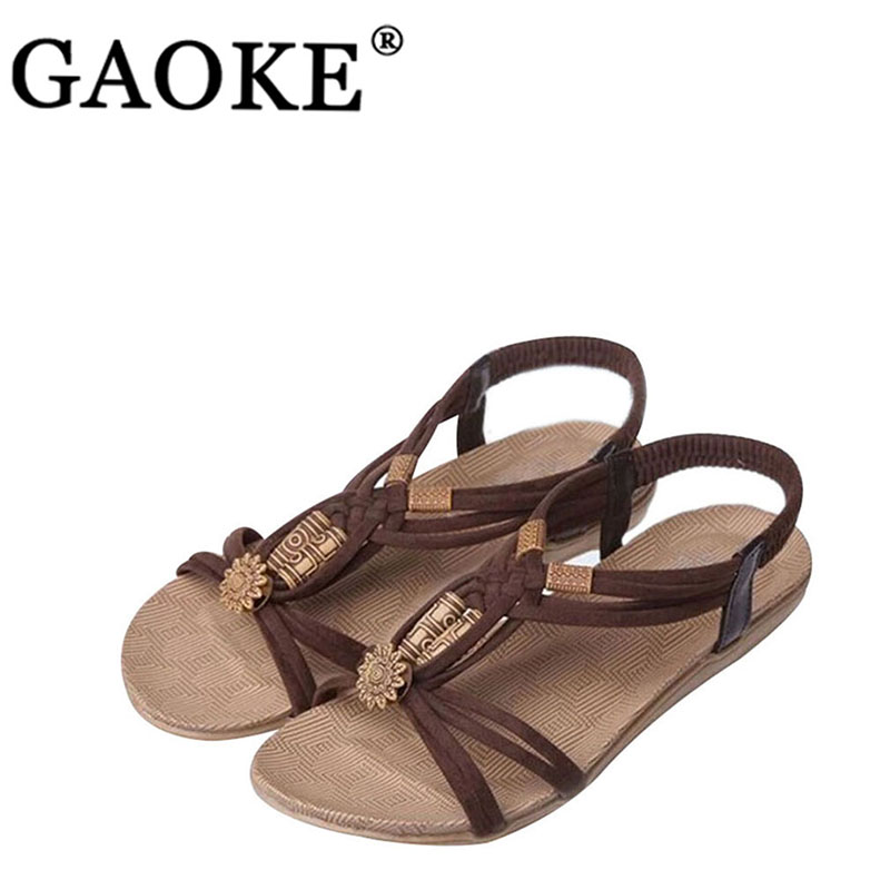 Femme sandales été femme chaussures tongs femme plage chaussures gladiateur perles sandales dame talon bas sandales chaussures